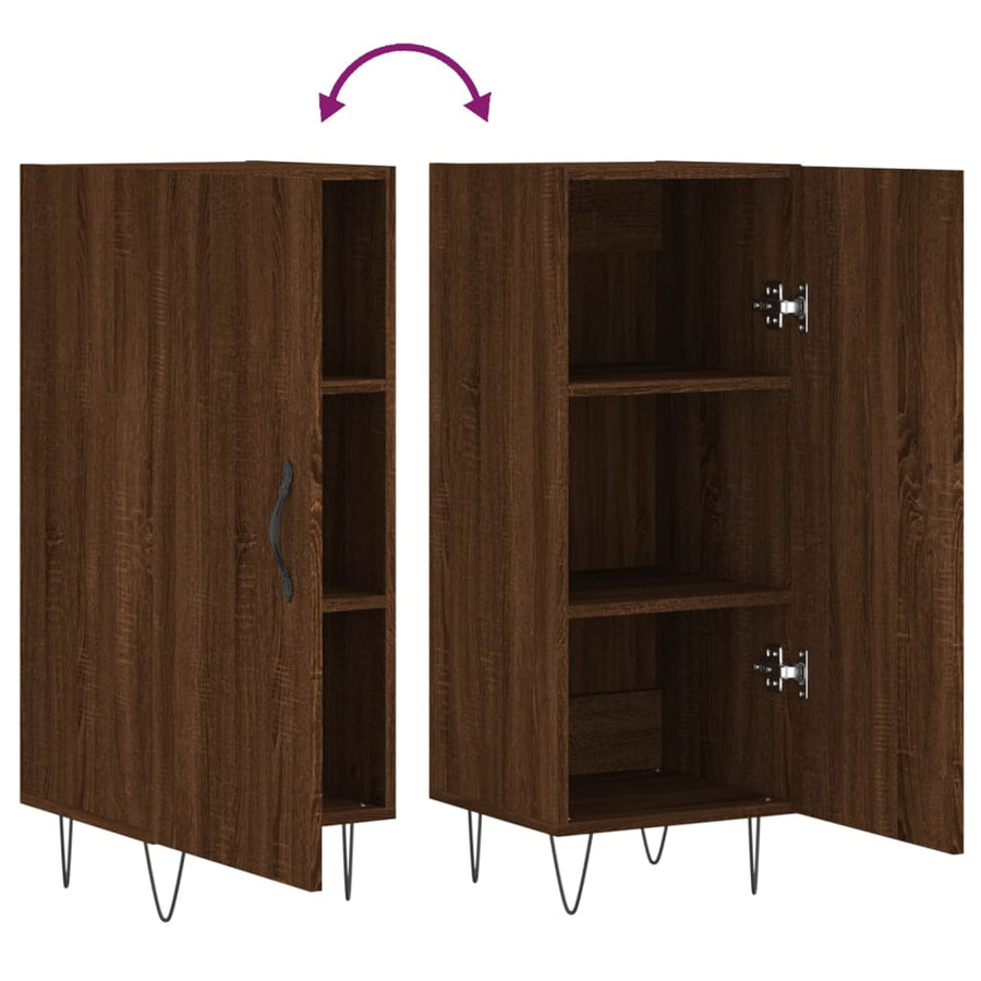 Dressoir 34,5X34X90 Cm Bewerkt Hout Bruin Eikenkleur