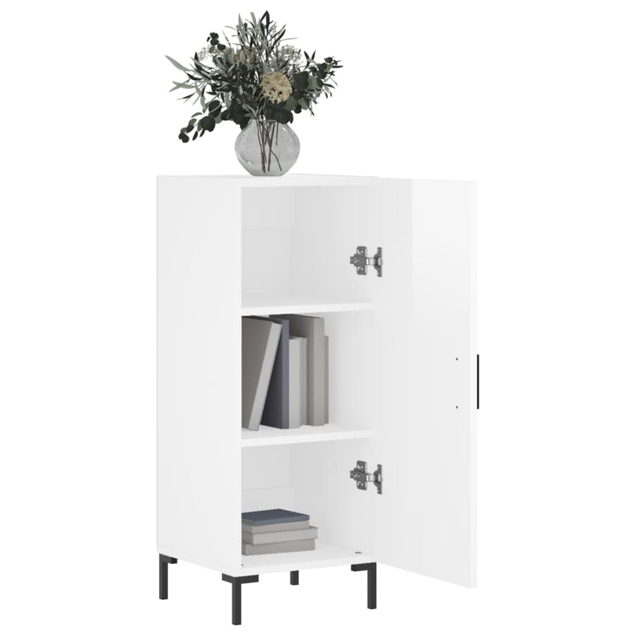 Dressoir 34,5X34X90 Cm Bewerkt Hout Hoogglans Wit