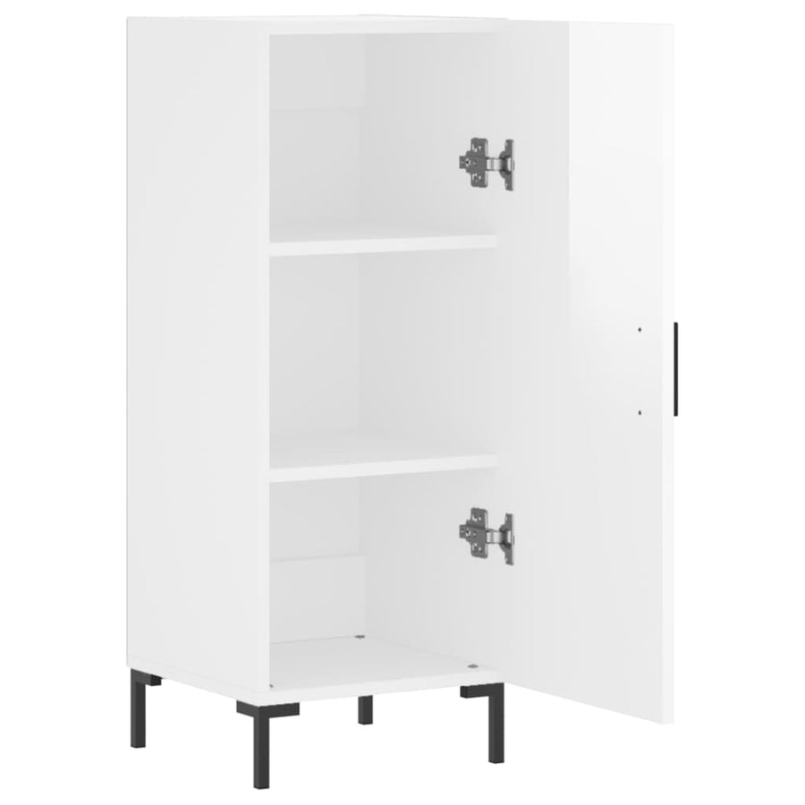 Dressoir 34,5X34X90 Cm Bewerkt Hout Hoogglans Wit