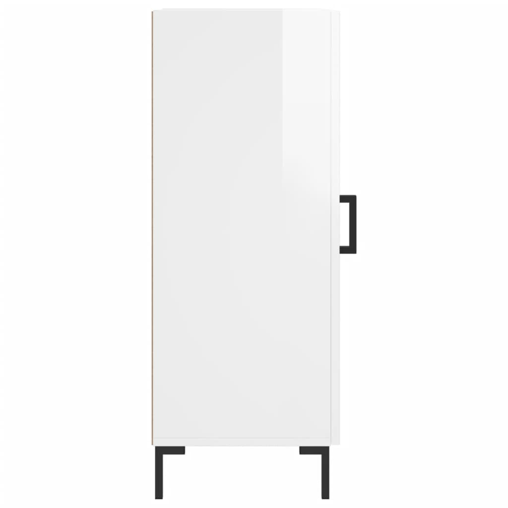 Dressoir 34,5X34X90 Cm Bewerkt Hout Hoogglans Wit