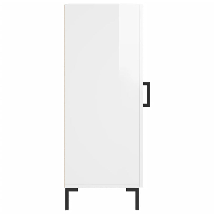 Dressoir 34,5X34X90 Cm Bewerkt Hout Hoogglans Wit