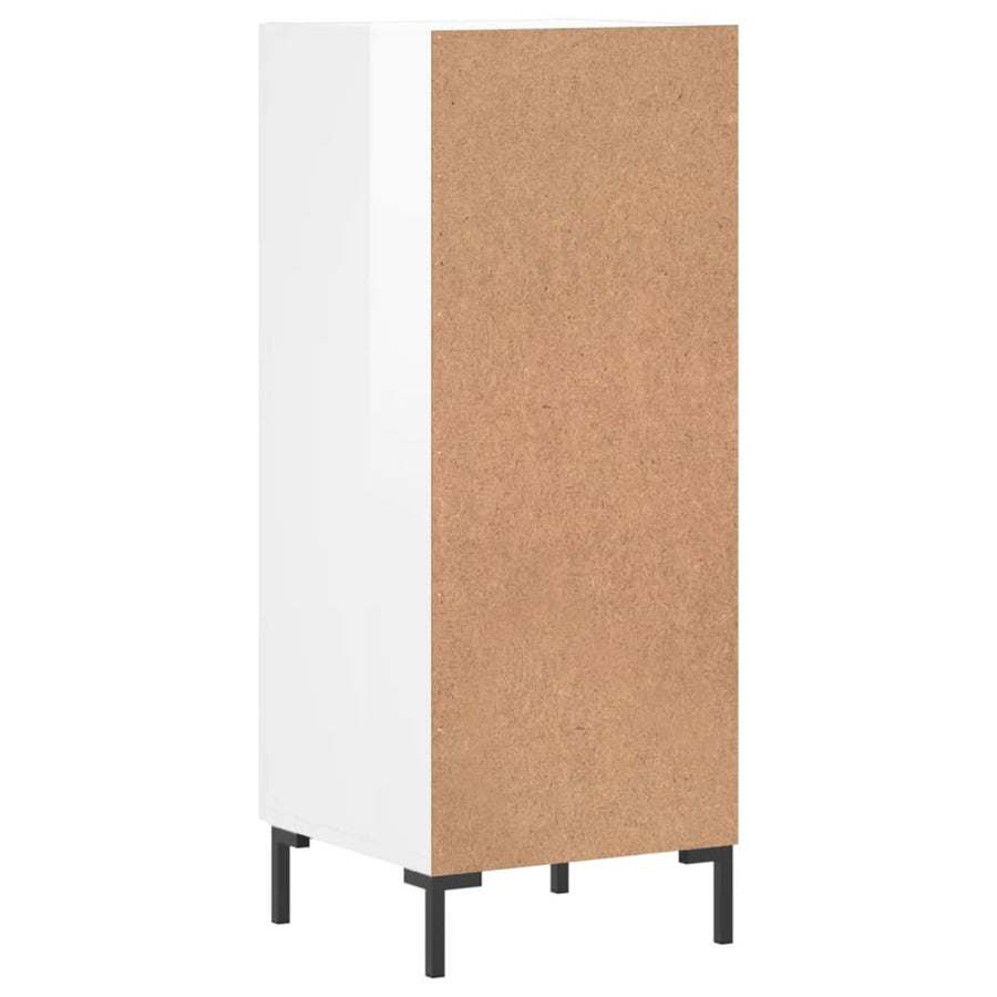 Dressoir 34,5X34X90 Cm Bewerkt Hout Hoogglans Wit