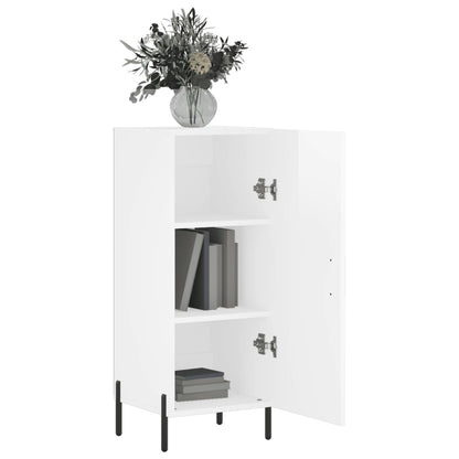 Dressoir 34,5X34X90 Cm Bewerkt Hout Hoogglans Wit