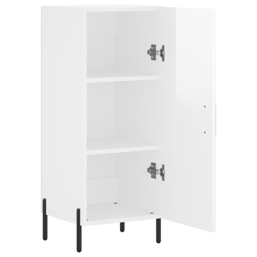 Dressoir 34,5X34X90 Cm Bewerkt Hout Hoogglans Wit