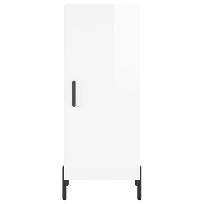 Dressoir 34,5X34X90 Cm Bewerkt Hout Hoogglans Wit