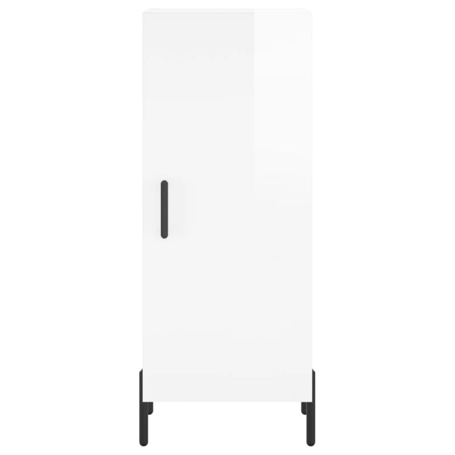 Dressoir 34,5X34X90 Cm Bewerkt Hout Hoogglans Wit