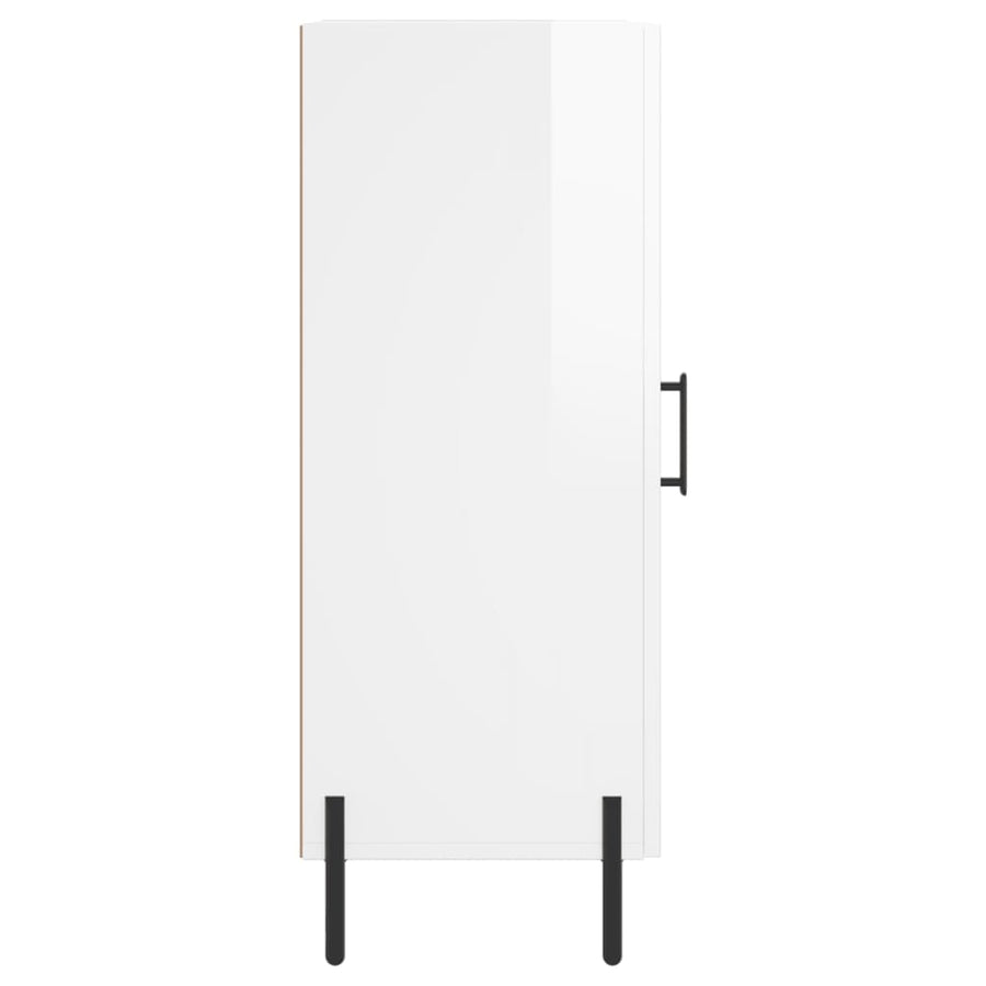 Dressoir 34,5X34X90 Cm Bewerkt Hout Hoogglans Wit