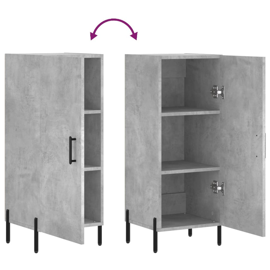 Dressoir 34,5X34X90 Cm Bewerkt Hout Betongrijs
