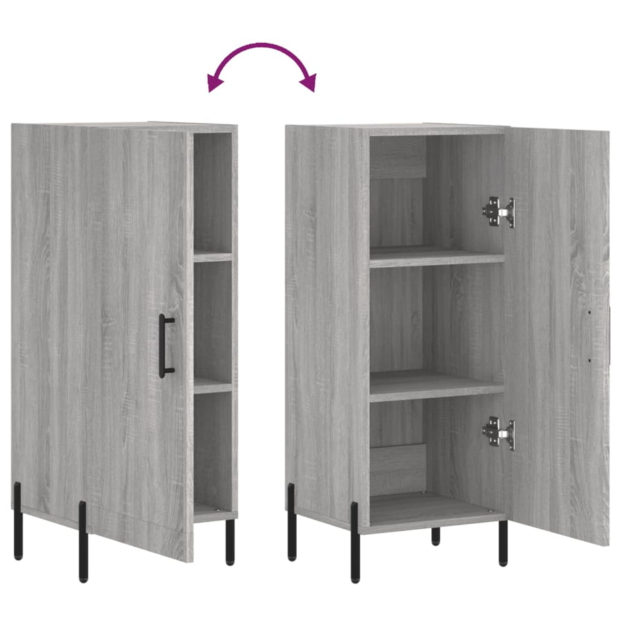 Dressoir 34,5X34X90 Cm Bewerkt Hout Grijs Sonoma Eikenkleurig