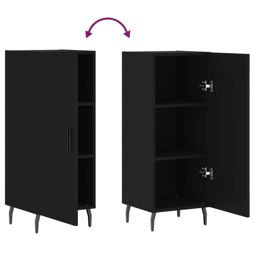 Dressoir 34,5X34X90 Cm Bewerkt Hout Zwart