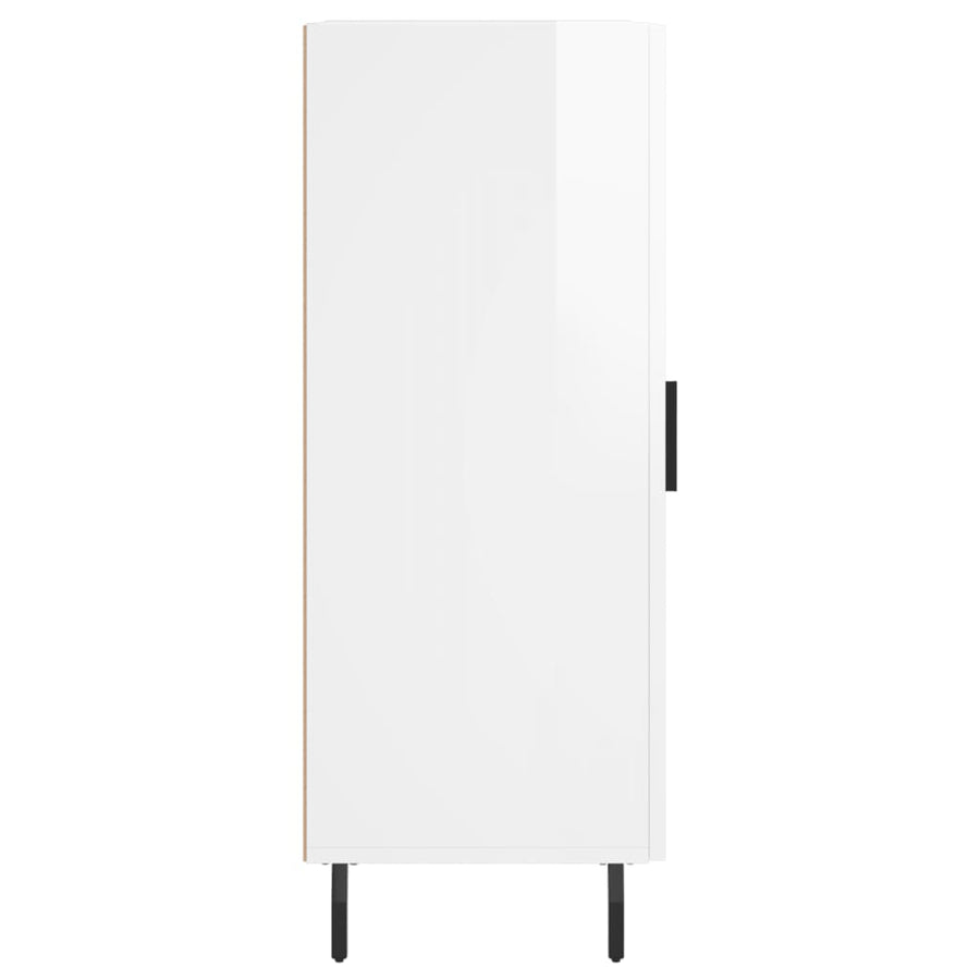 Dressoir 34,5X34X90 Cm Bewerkt Hout Hoogglans Wit