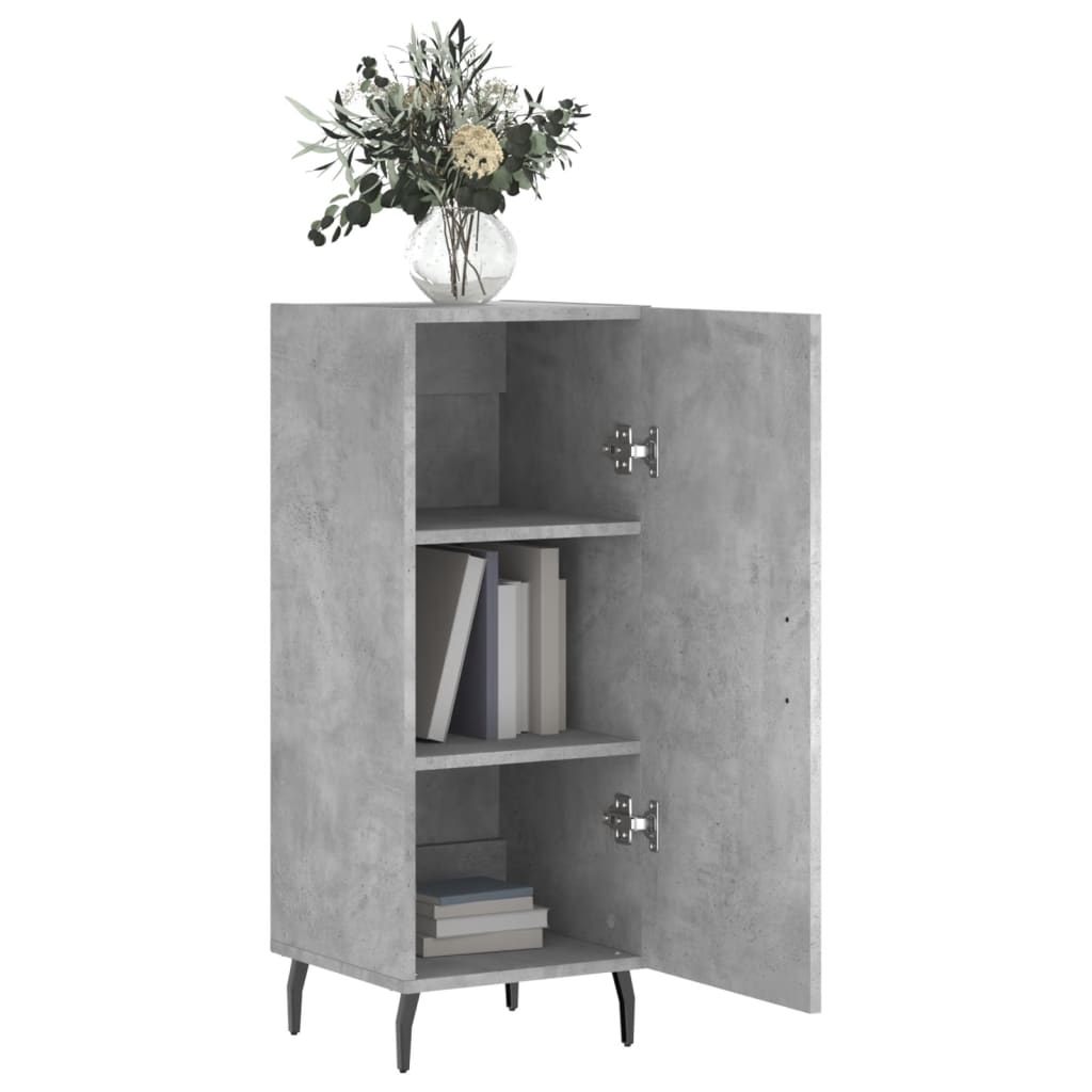 Dressoir 34,5X34X90 Cm Bewerkt Hout Betongrijs