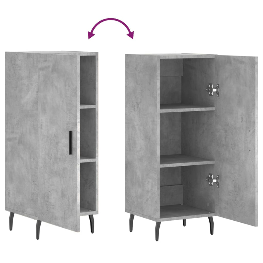 Dressoir 34,5X34X90 Cm Bewerkt Hout Betongrijs