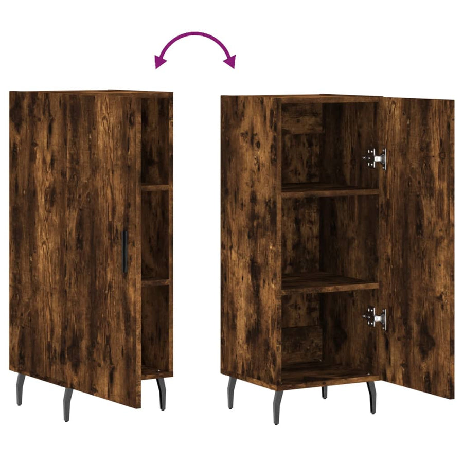 Dressoir 34,5X34X90 Cm Bewerkt Hout Gerookt Eiken