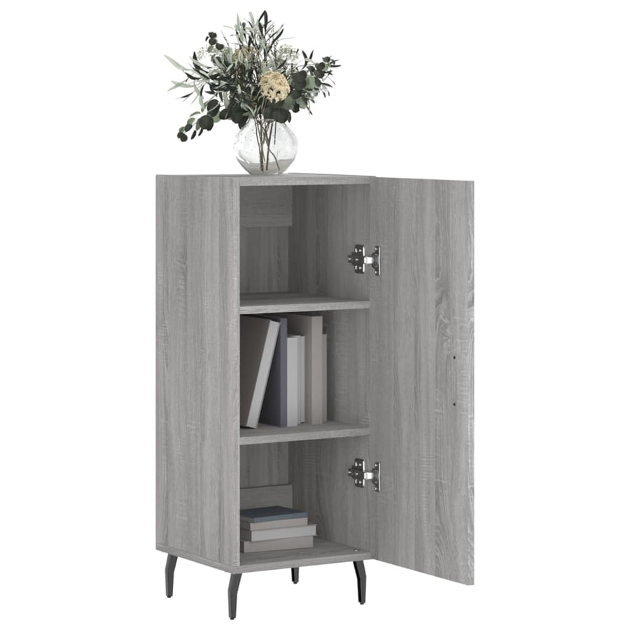 Dressoir 34,5X34X90 Cm Bewerkt Hout Grijs Sonoma Eikenkleurig