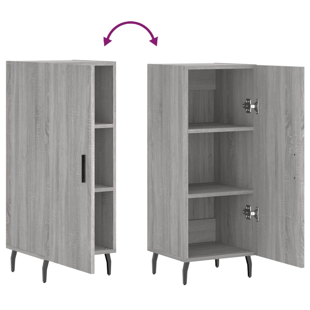 Dressoir 34,5X34X90 Cm Bewerkt Hout Grijs Sonoma Eikenkleurig