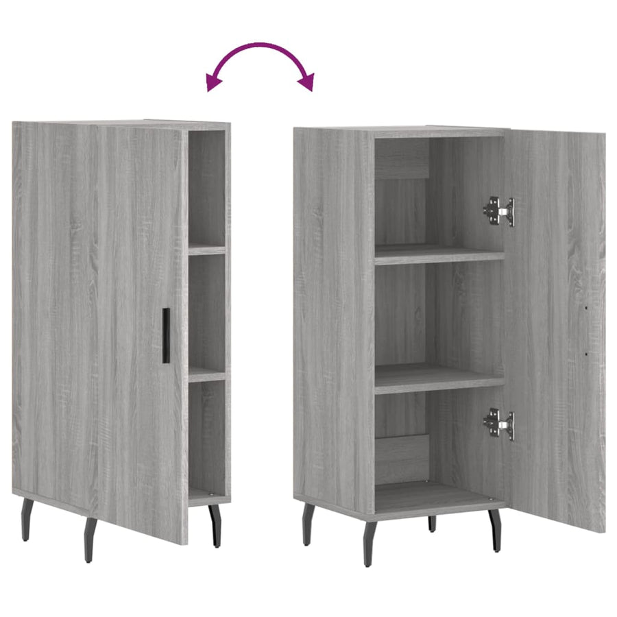 Dressoir 34,5X34X90 Cm Bewerkt Hout Grijs Sonoma Eikenkleurig