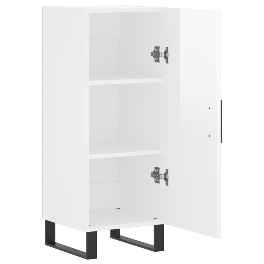 Dressoir 34,5X34X90 Cm Bewerkt Hout Hoogglans Wit