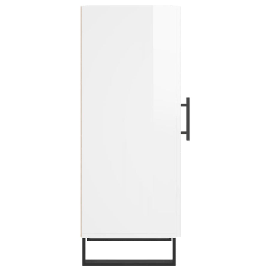 Dressoir 34,5X34X90 Cm Bewerkt Hout Hoogglans Wit