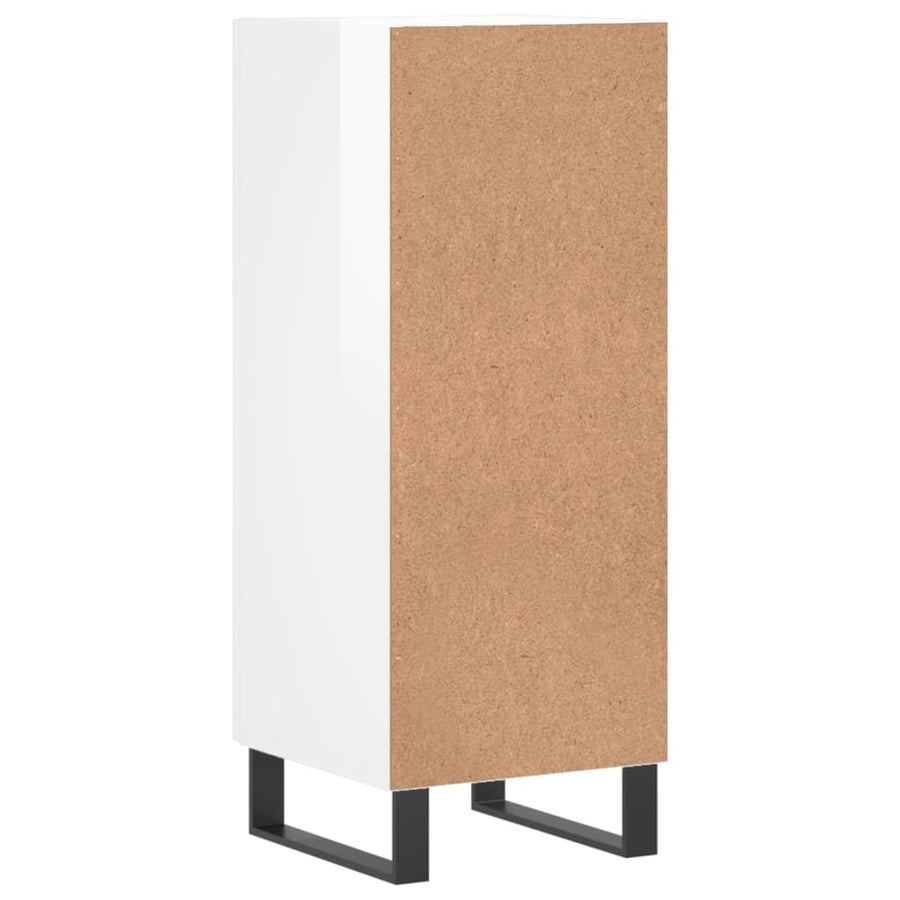 Dressoir 34,5X34X90 Cm Bewerkt Hout Hoogglans Wit