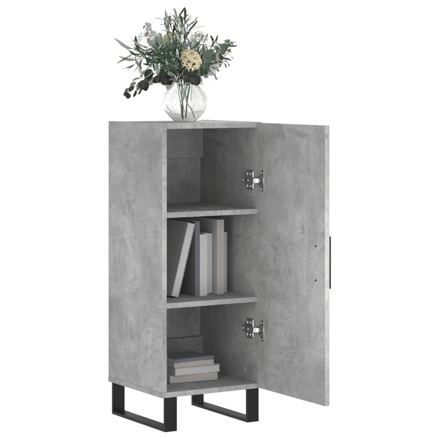 Dressoir 34,5X34X90 Cm Bewerkt Hout Betongrijs