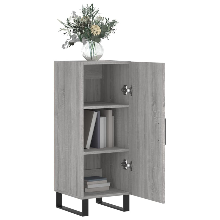 Dressoir 34,5X34X90 Cm Bewerkt Hout Grijs Sonoma Eikenkleurig