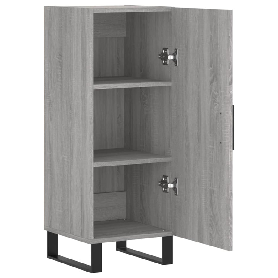 Dressoir 34,5X34X90 Cm Bewerkt Hout Grijs Sonoma Eikenkleurig