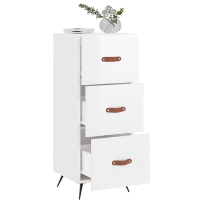 Dressoir 34,5X34X90 Cm Bewerkt Hout Hoogglans Wit