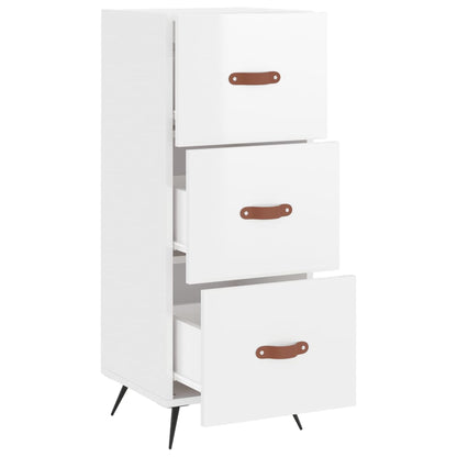 Dressoir 34,5X34X90 Cm Bewerkt Hout Hoogglans Wit