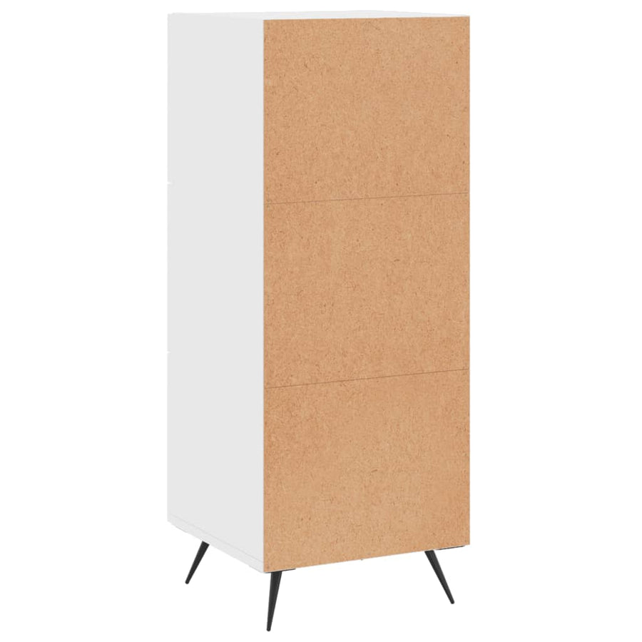 Dressoir 34,5X34X90 Cm Bewerkt Hout Hoogglans Wit