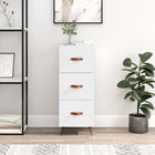 Sideboard 34.5x34x90 cm engineered wood high gloss white