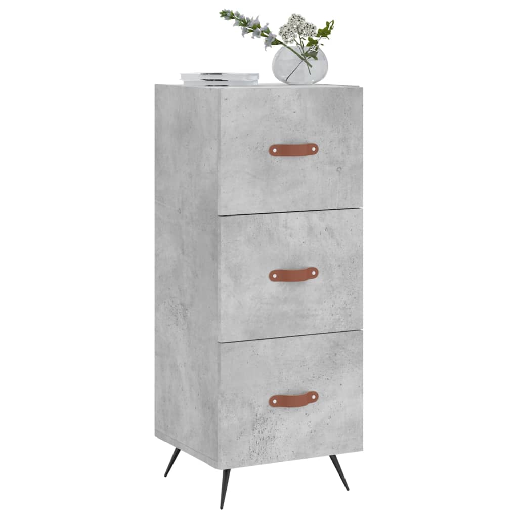 Dressoir 34,5X34X90 Cm Bewerkt Hout Betongrijs