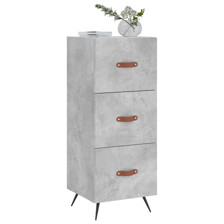 Dressoir 34,5X34X90 Cm Bewerkt Hout Betongrijs
