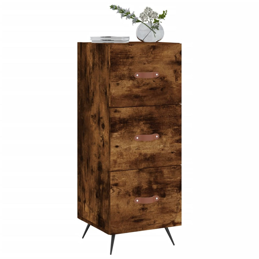 Dressoir 34,5X34X90 Cm Bewerkt Hout Gerookt Eiken