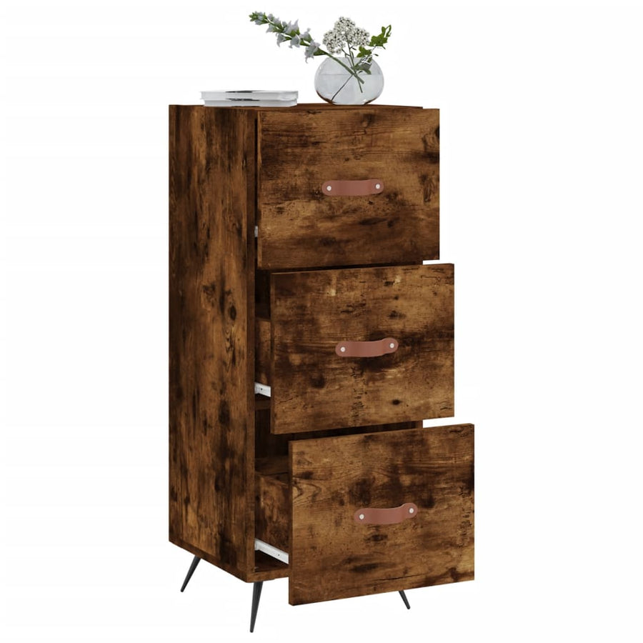 Dressoir 34,5X34X90 Cm Bewerkt Hout Gerookt Eiken