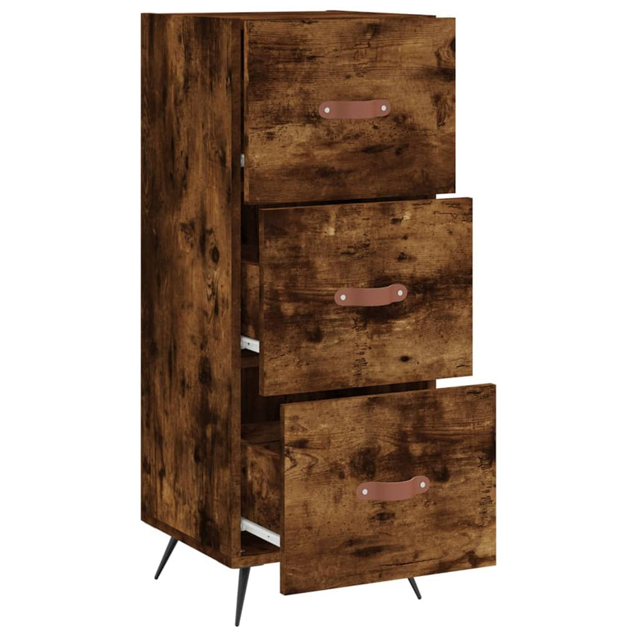 Dressoir 34,5X34X90 Cm Bewerkt Hout Gerookt Eiken