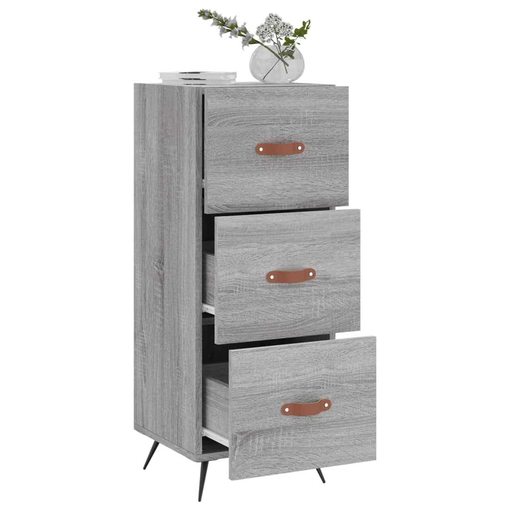 Dressoir 34,5X34X90 Cm Bewerkt Hout Grijs Sonoma Eikenkleurig