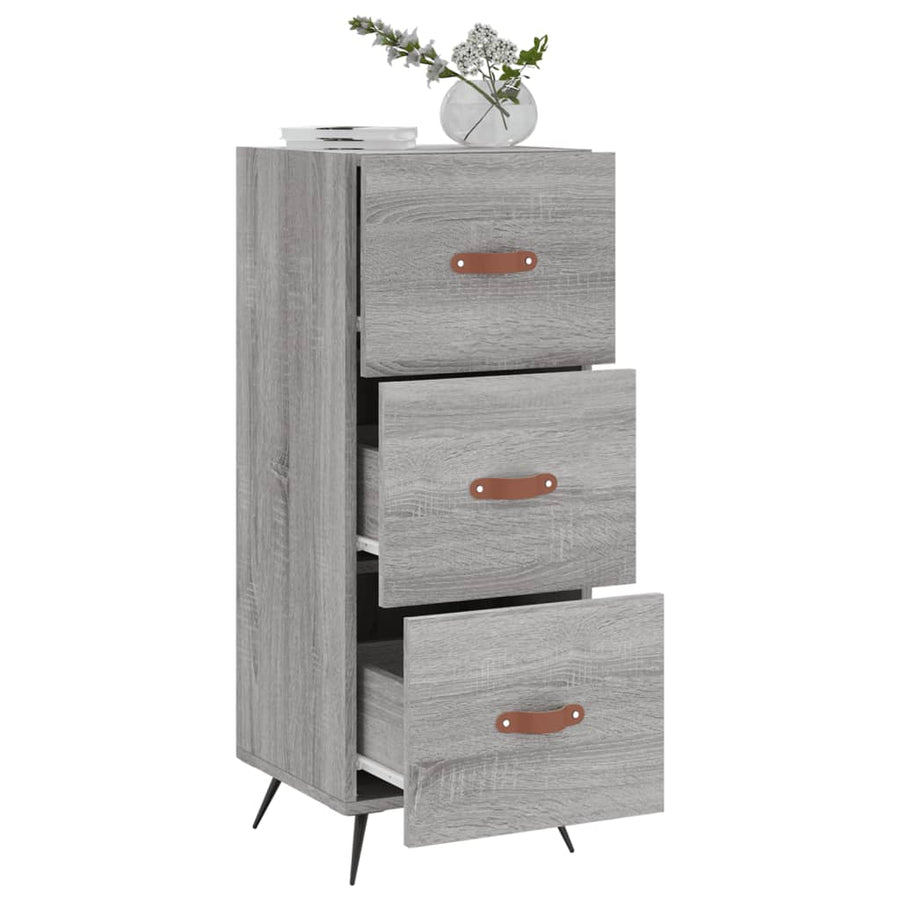 Dressoir 34,5X34X90 Cm Bewerkt Hout Grijs Sonoma Eikenkleurig