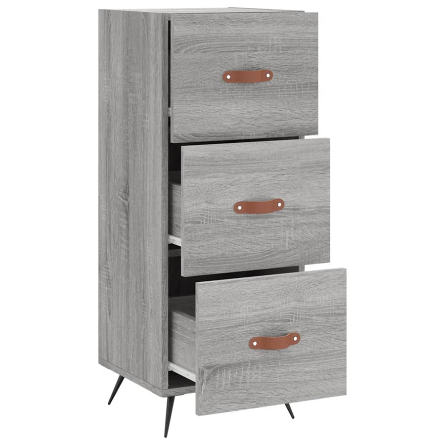 Dressoir 34,5X34X90 Cm Bewerkt Hout Grijs Sonoma Eikenkleurig