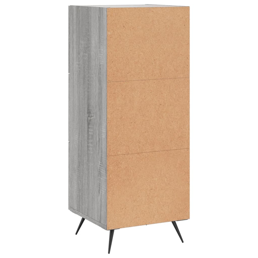 Dressoir 34,5X34X90 Cm Bewerkt Hout Grijs Sonoma Eikenkleurig