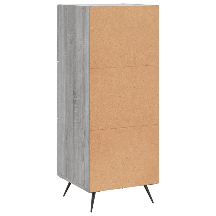 Dressoir 34,5X34X90 Cm Bewerkt Hout Grijs Sonoma Eikenkleurig