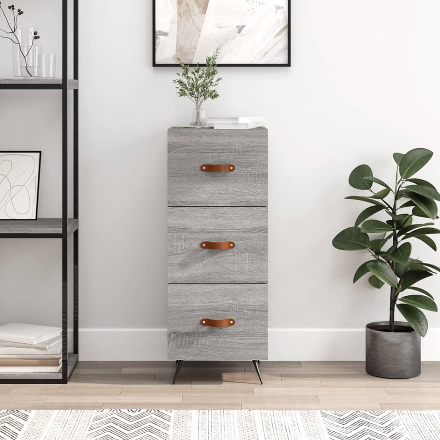 Dressoir 34,5X34X90 Cm Bewerkt Hout Grijs Sonoma Eikenkleurig