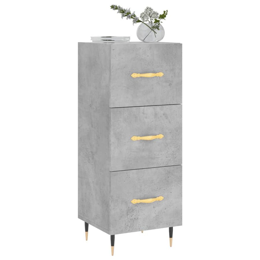 Dressoir 34,5X34X90 Cm Bewerkt Hout Betongrijs