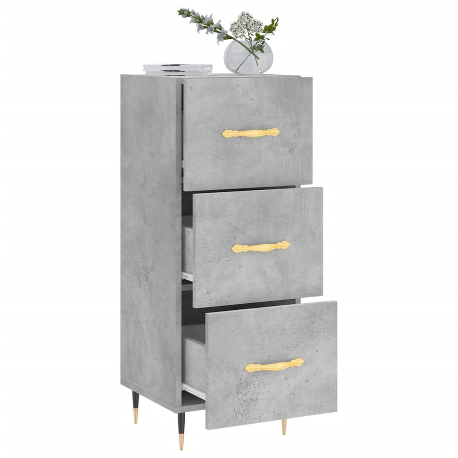 Dressoir 34,5X34X90 Cm Bewerkt Hout Betongrijs