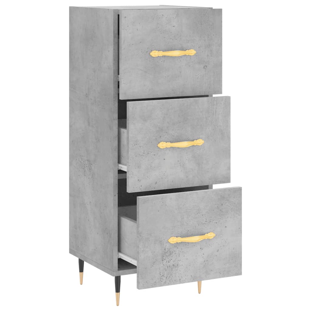 Dressoir 34,5X34X90 Cm Bewerkt Hout Betongrijs