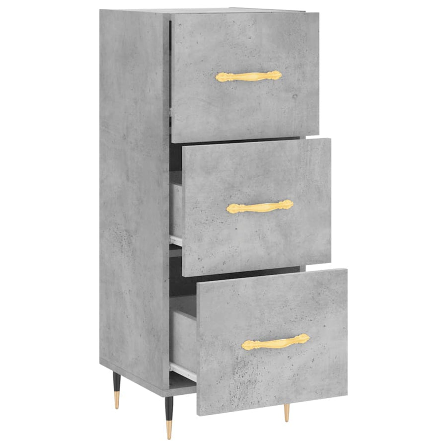 Dressoir 34,5X34X90 Cm Bewerkt Hout Betongrijs