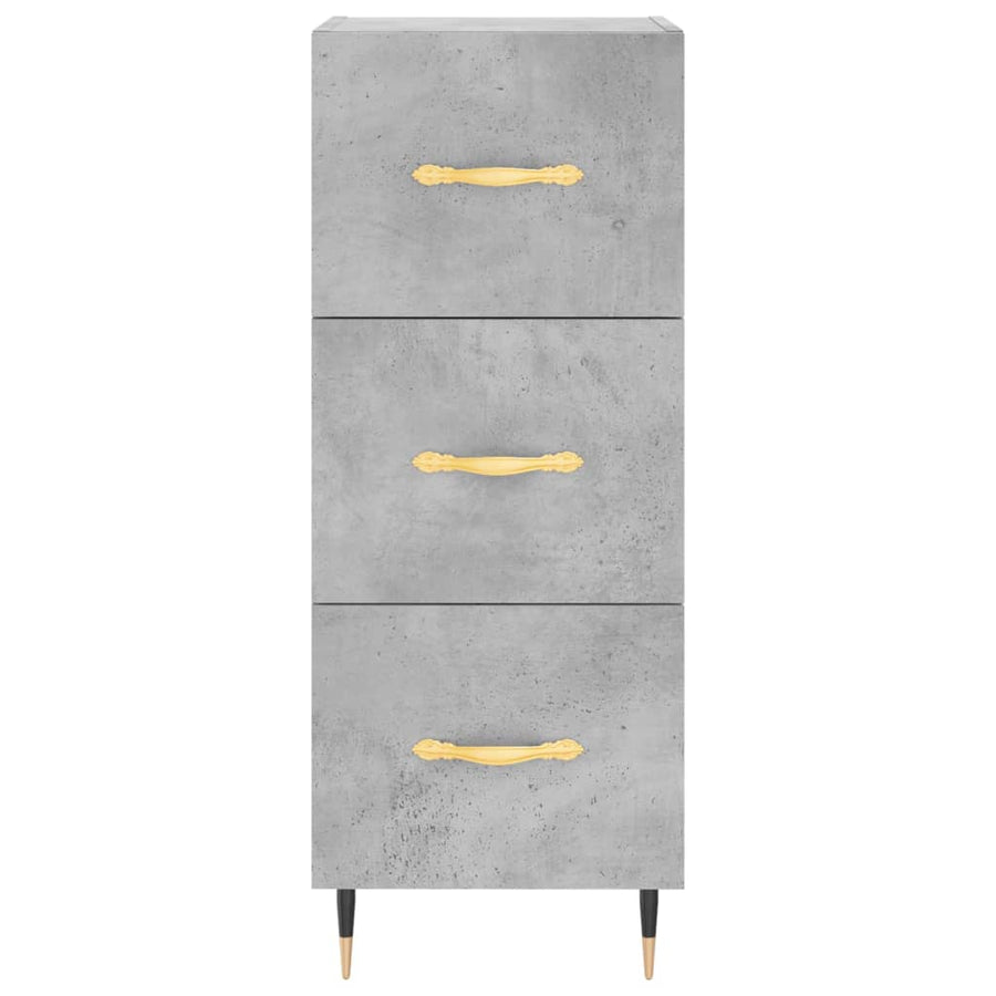Dressoir 34,5X34X90 Cm Bewerkt Hout Betongrijs