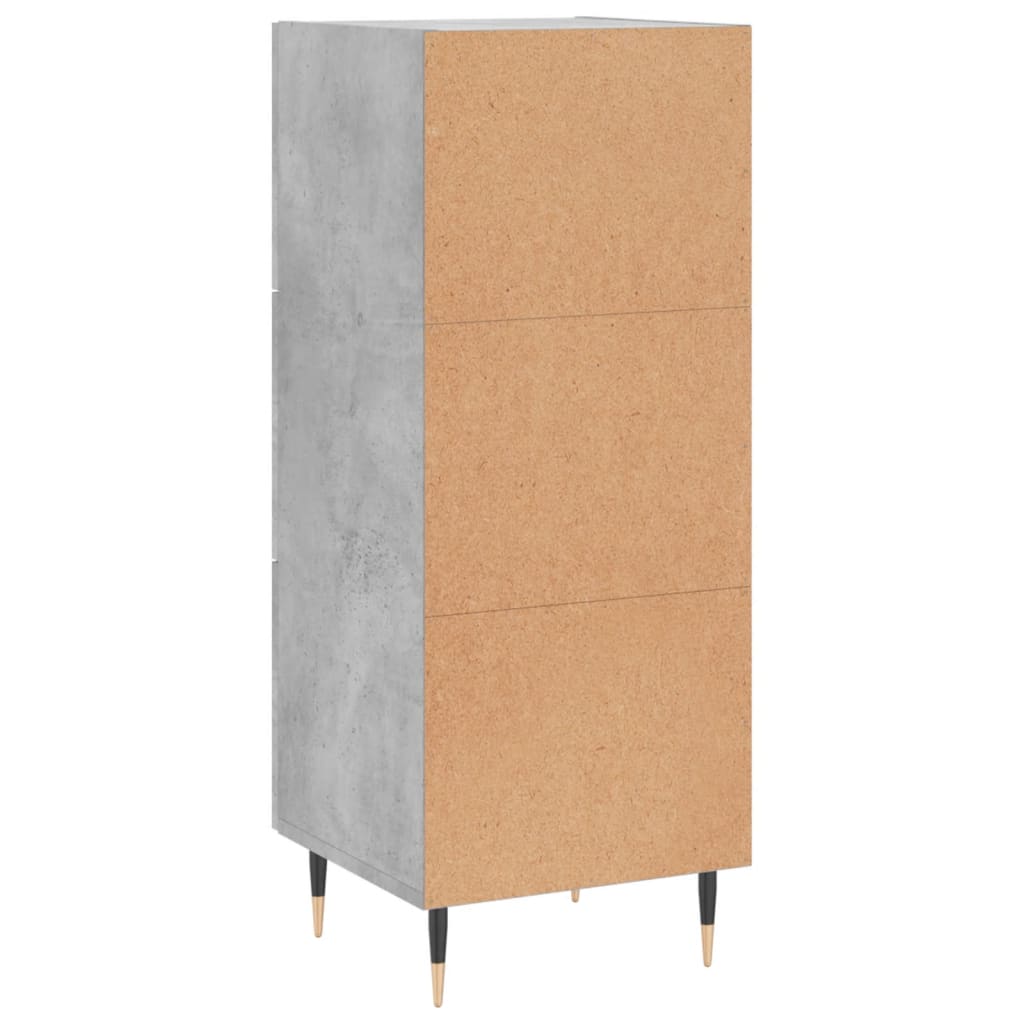 Dressoir 34,5X34X90 Cm Bewerkt Hout Betongrijs