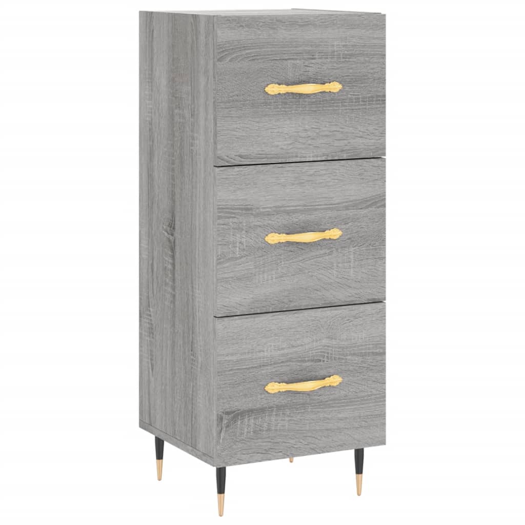 Dressoir 34,5X34X90 Cm Bewerkt Hout Grijs Sonoma Eikenkleurig