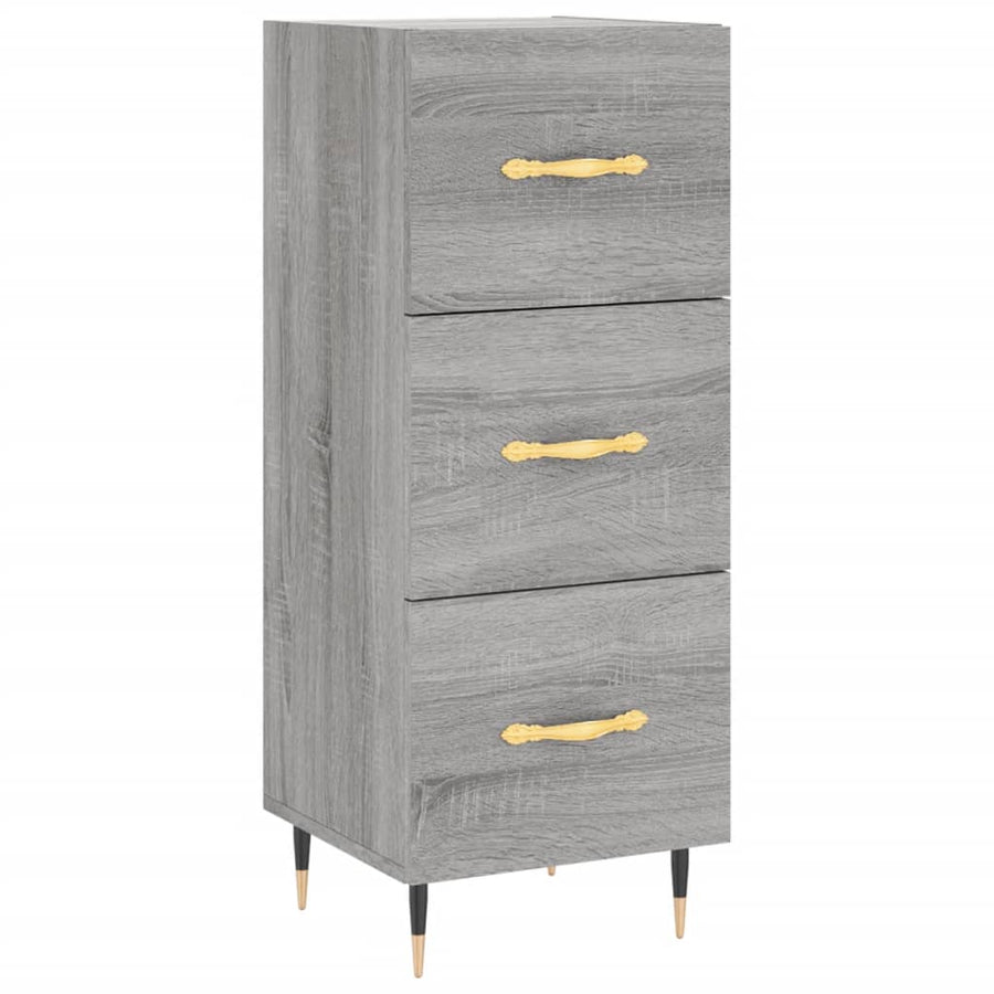 Dressoir 34,5X34X90 Cm Bewerkt Hout Grijs Sonoma Eikenkleurig